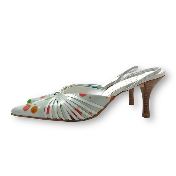 ❌SOLD❌ 1990's leather pointed toe funky slingback heels by TABITA - Picture 12 of 13